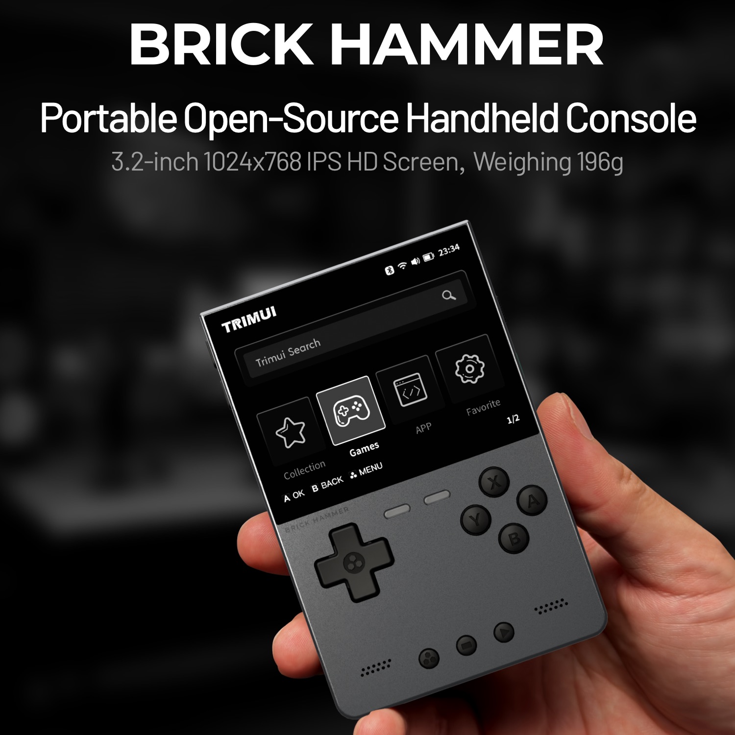 Retro Gaming Console Handheld - TRIMUI BRICK HAMMER Retro Handheld Game