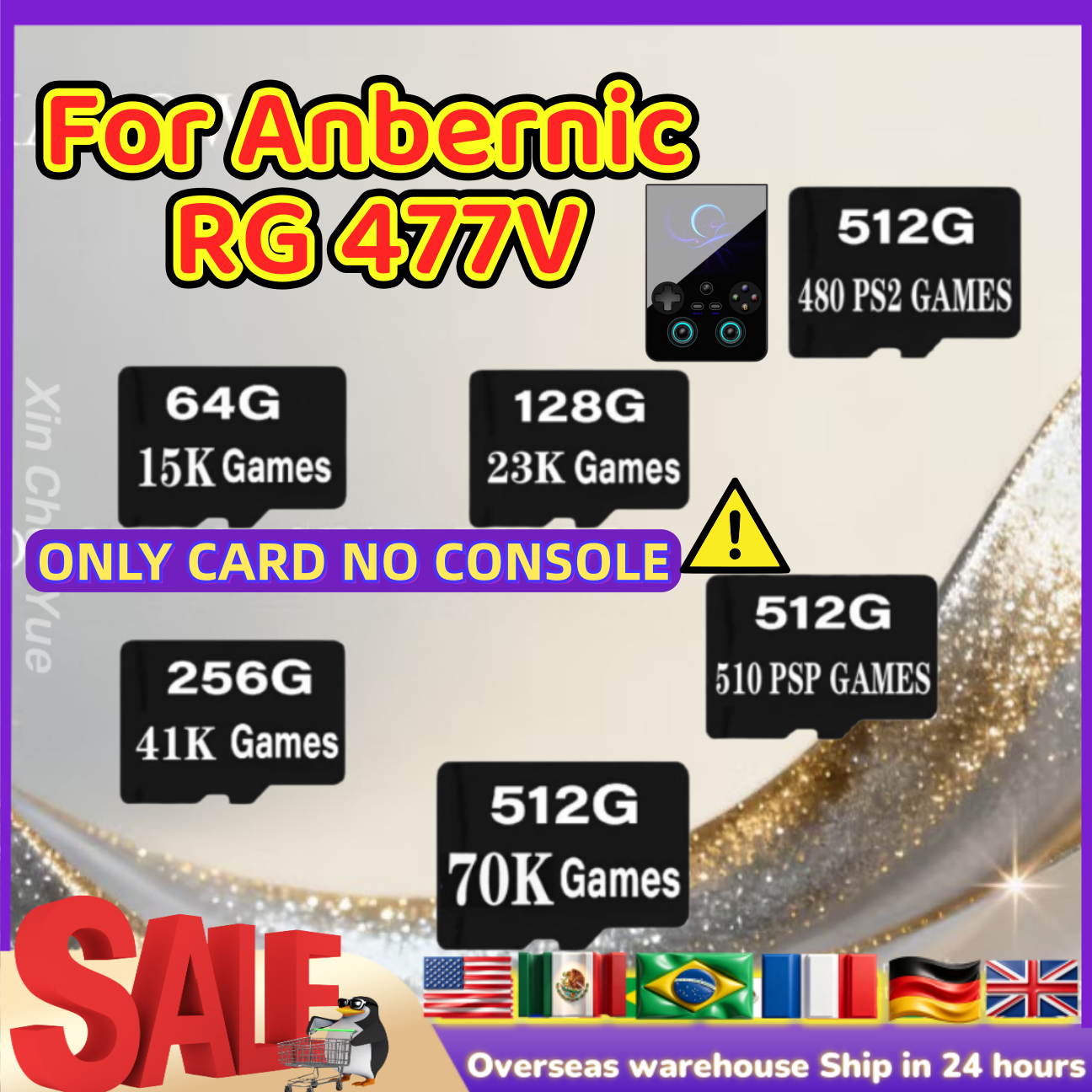 Retro Gaming Console Handheld - For ANBERNIC RG477V TF Card Plug&play