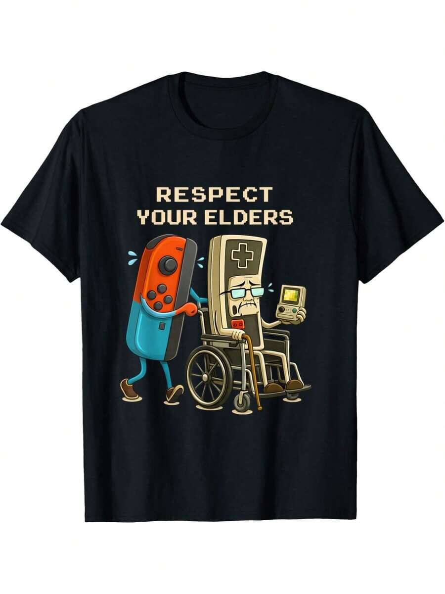 Retro Gaming Gif - Plus-Size Men's Retro Gaming T-Shirt, Soft