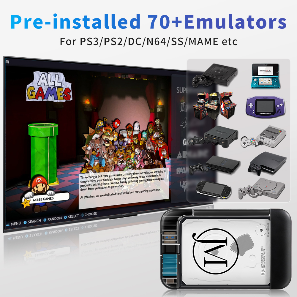 RETROBAT Portable 500G Gaming  - огляд і ціна Retro Gaming Qss