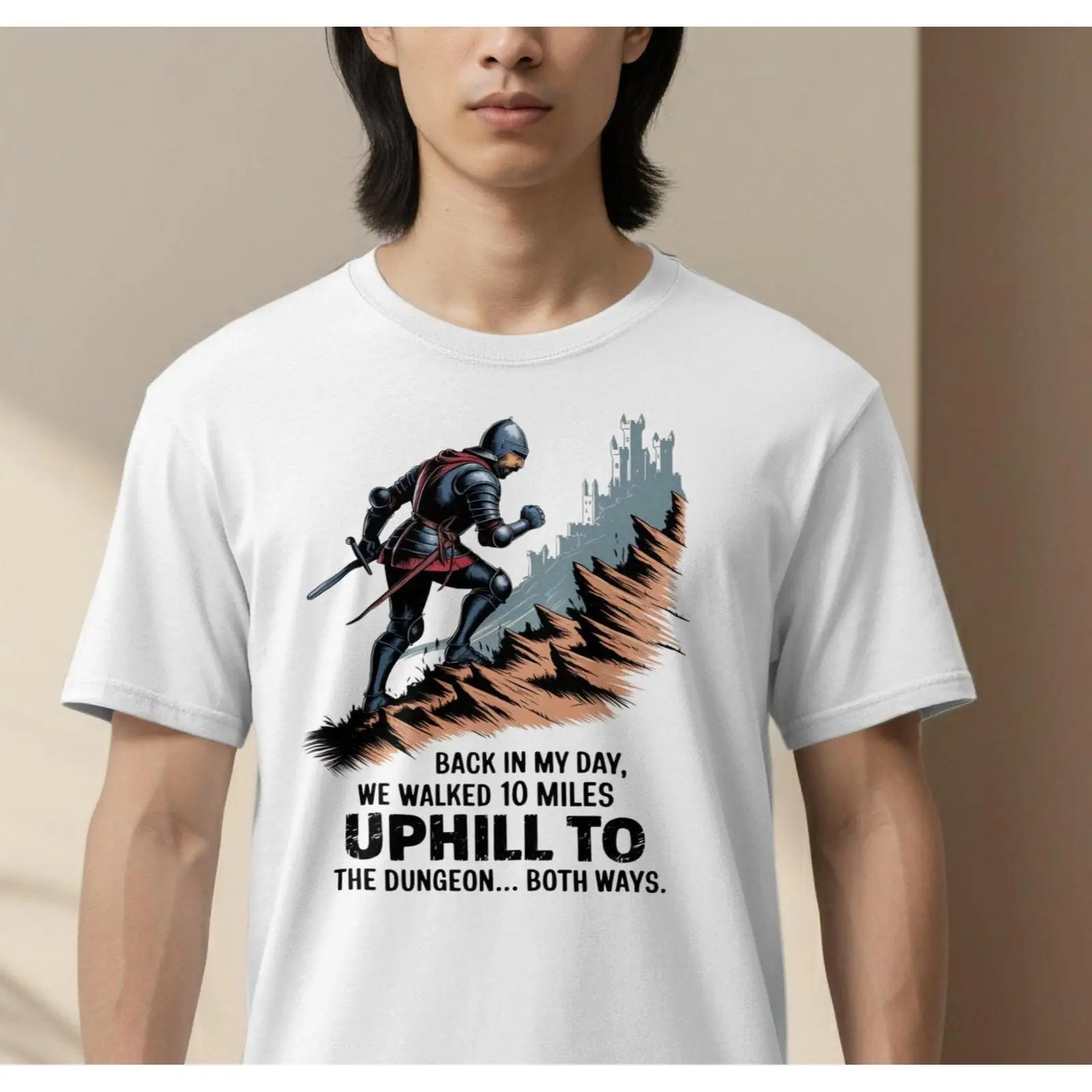 Funny Knight T Shirt Uphill Du - огляд і ціна Retro Gaming Ideas