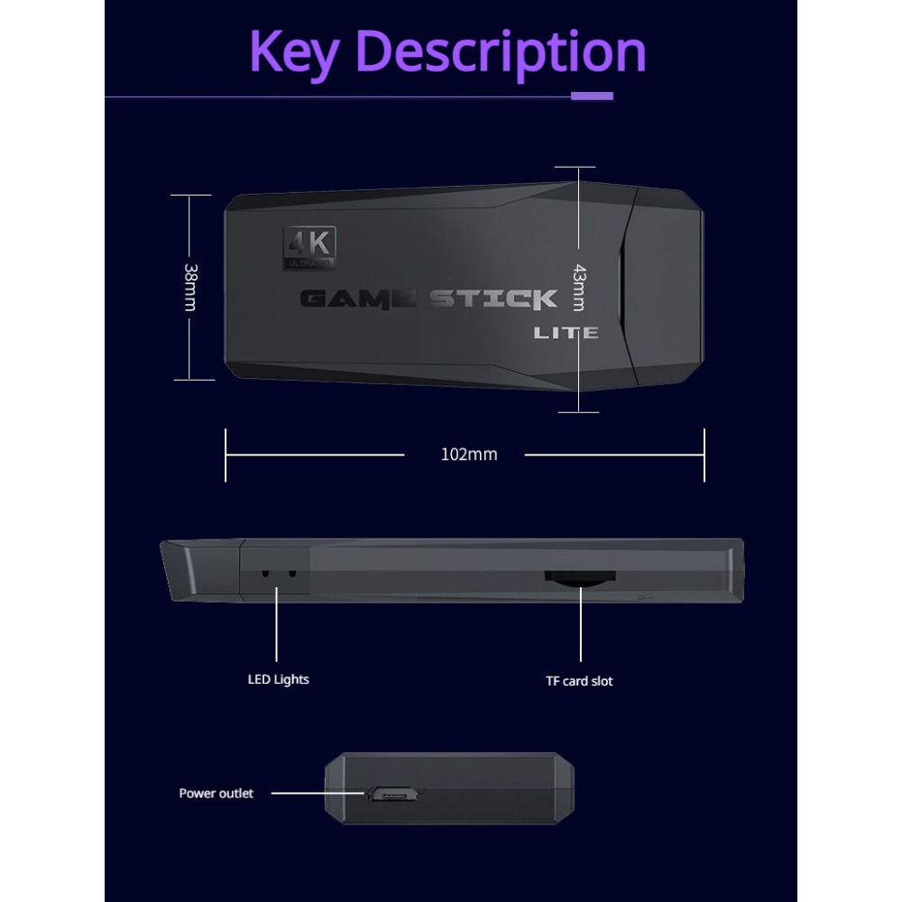 Portable 4K Retro Game Stick C - огляд і ціна Retro Gaming Qss