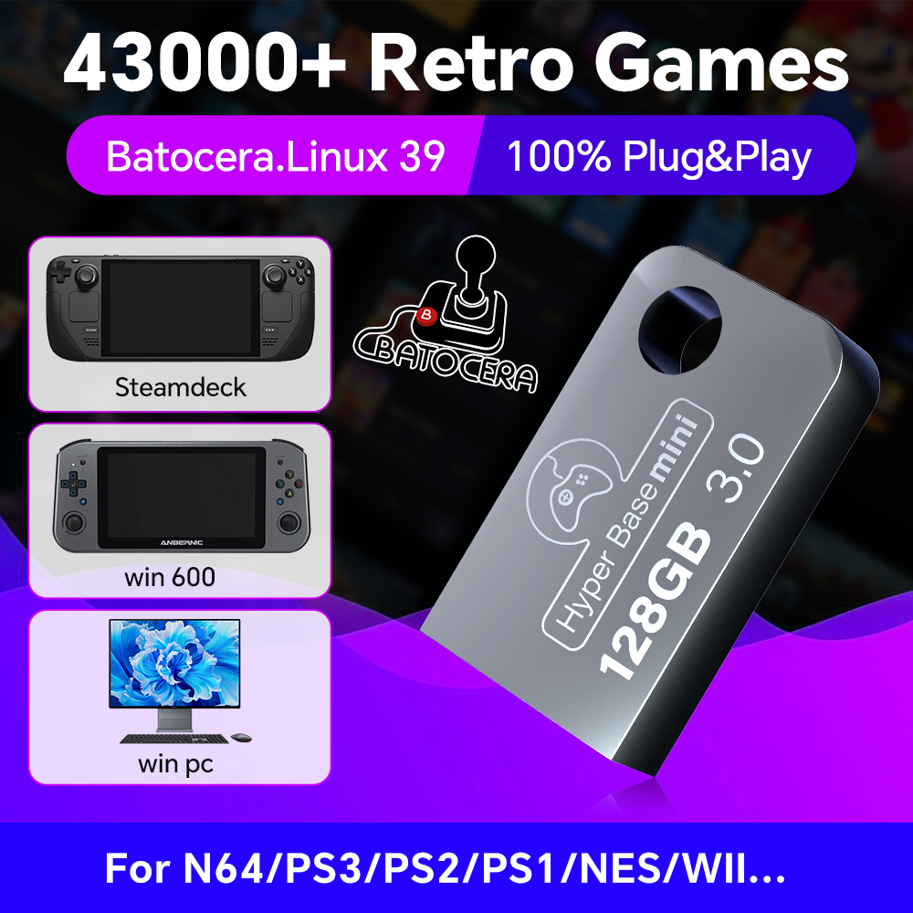 Batocera 128G USB Flash Drive  - огляд і ціна Retro Gaming Console Handheld
